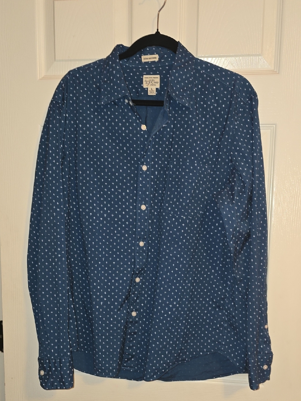 J. Crew Navy Blue Dot Print Button-Down Shirt